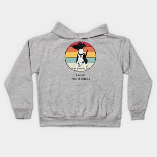 I Love Fox Terriers Kids Hoodie